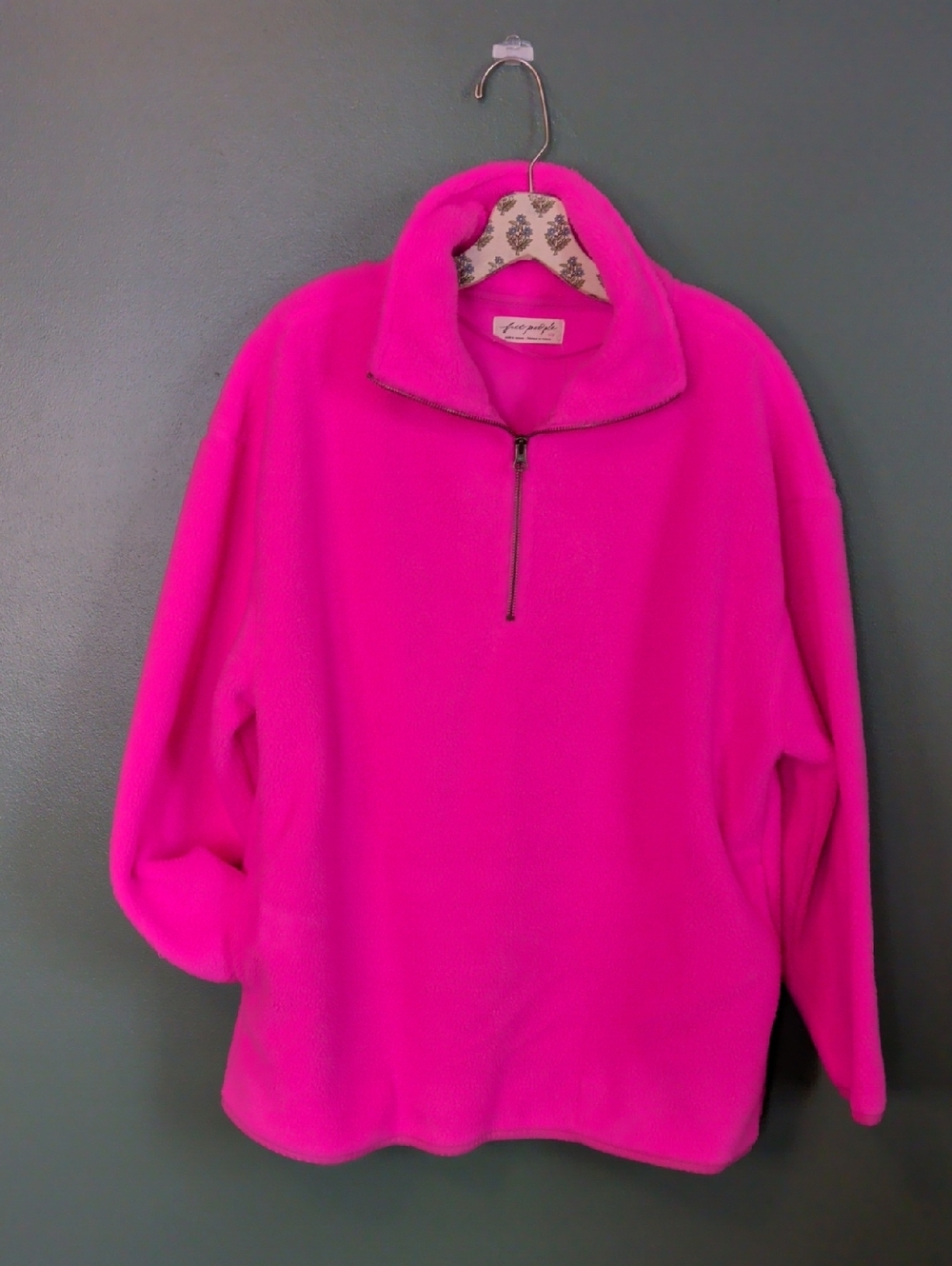 FREE PEOPLE Coco Sherpa Pullover / Hibiscus Highlight